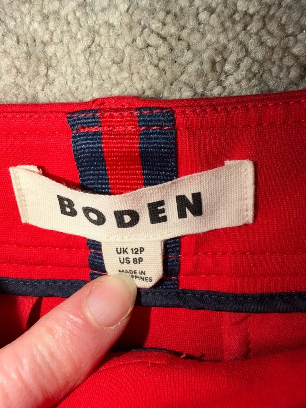 Boden Red Cropped Wide Leg Trousers Pants Size 8P - Picture 6 of 10